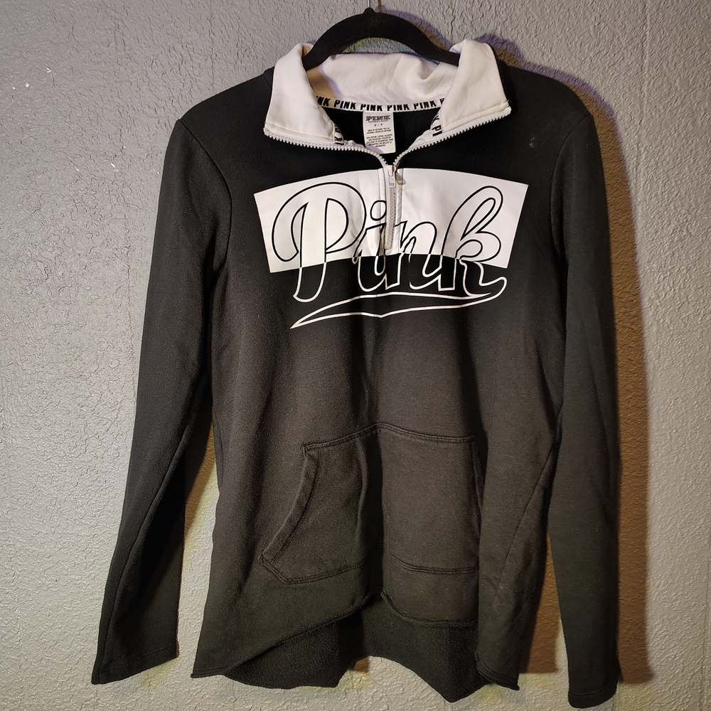 PINK Victoria's Secret Black and White Zip-Up Jacket